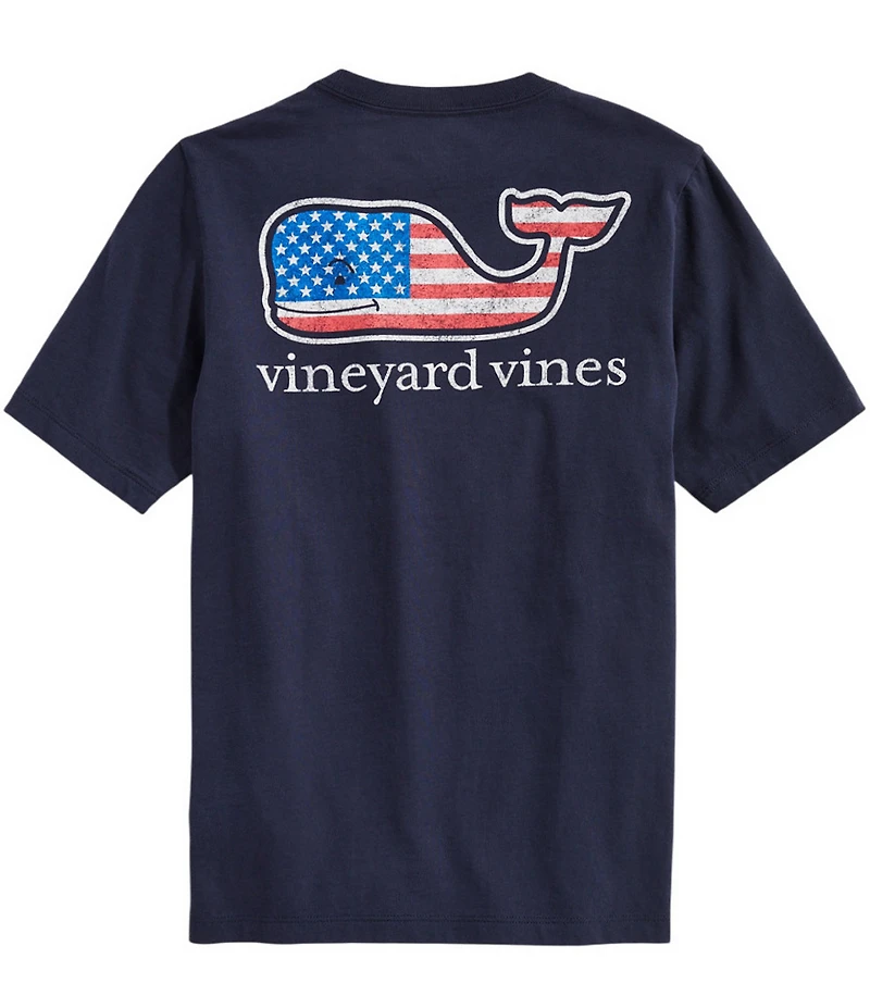 Vineyard Vines Big Boys Americana Flag Whale Short Sleeve Graphic T-Shirt