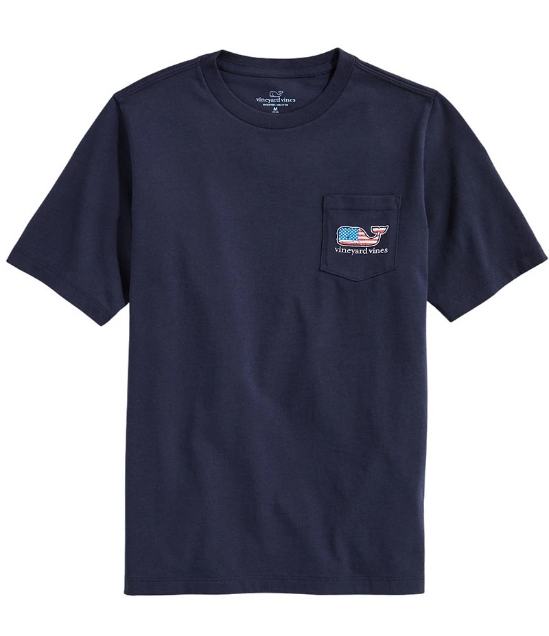 Vineyard Vines Big Boys Americana Flag Whale Short Sleeve Graphic T-Shirt