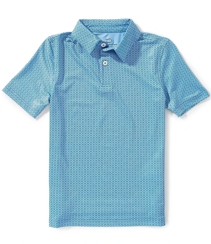 Southern Tide Big Boys Seaside Geo Printed Short Sleeve Polo