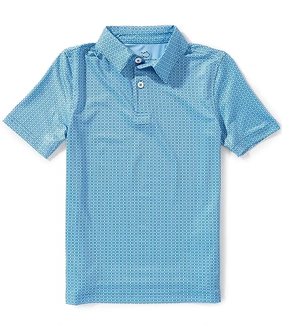 Southern Tide Big Boys Seaside Geo Printed Short Sleeve Polo