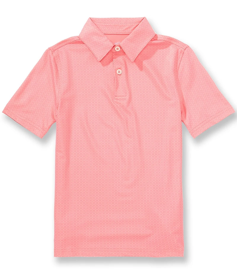 Southern Tide Big Boys Seaside Geo Printed Short Sleeve Polo