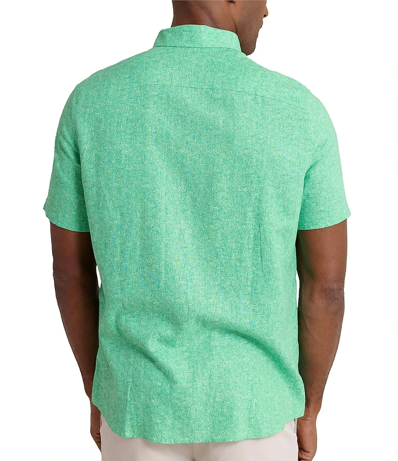 Southern Tide Bloomz Linen Rayon Short Sleeve Woven Shirt
