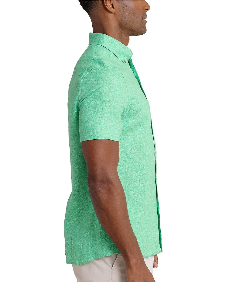 Southern Tide Bloomz Linen Rayon Short Sleeve Woven Shirt
