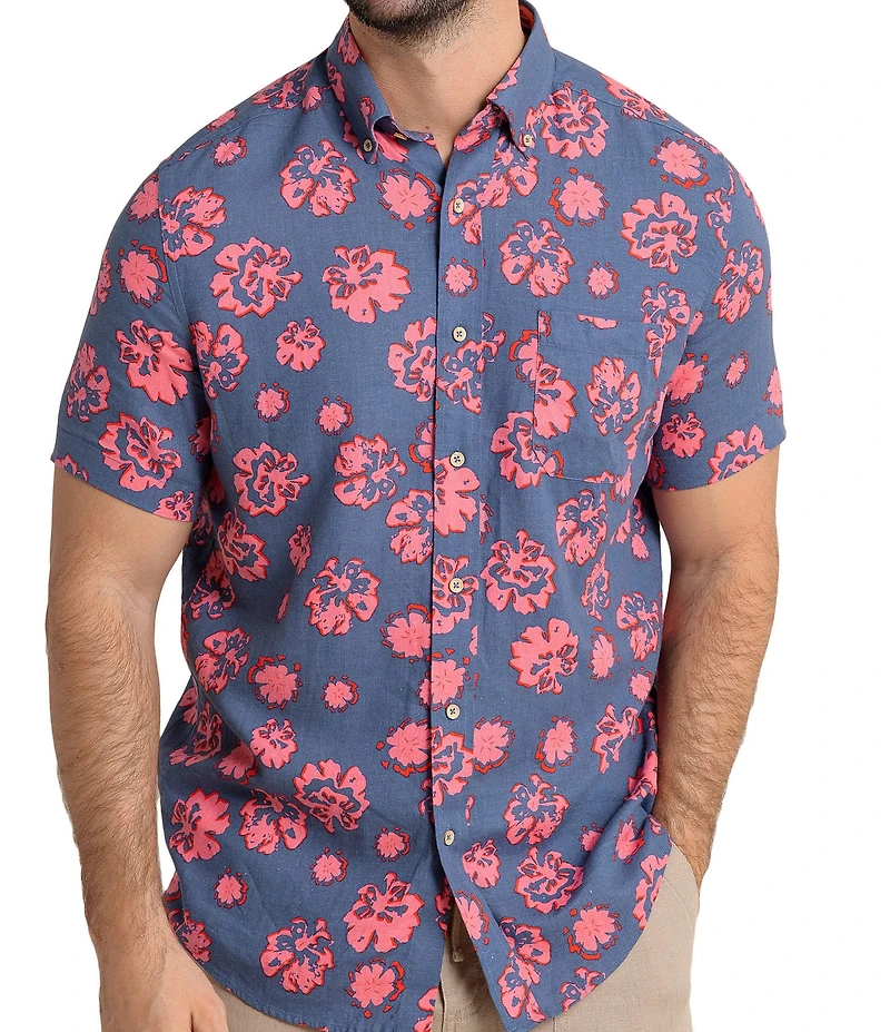 Southern Tide Blossom Bliss Short Sleeve Woven Shirt