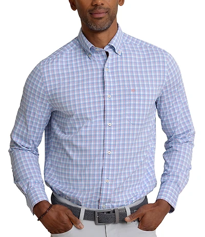 Southern Tide Brrr° Intercoastal Sunset Harbor Long Sleeve Woven Performance Shirt