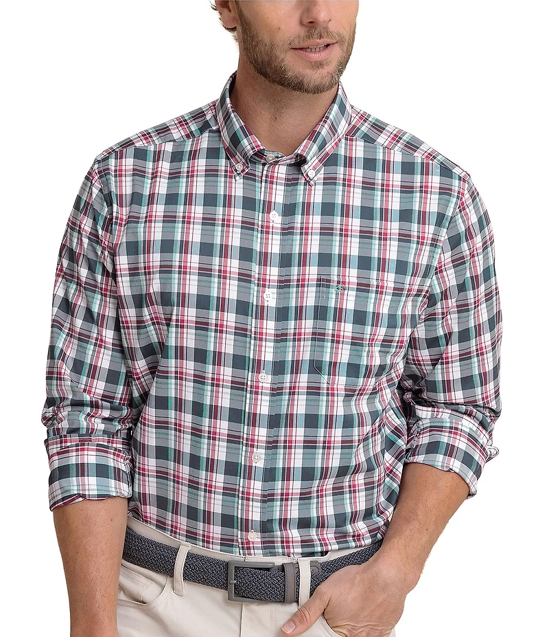 Southern Tide Brrr° Performance Stretch Summerton Plaid Long Sleeve Woven Shirt