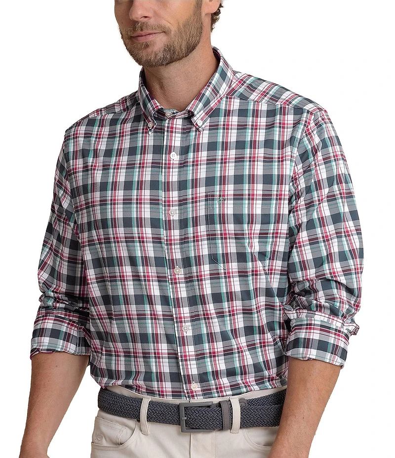 Southern Tide Brrr° Performance Stretch Summerton Plaid Long Sleeve Woven Shirt