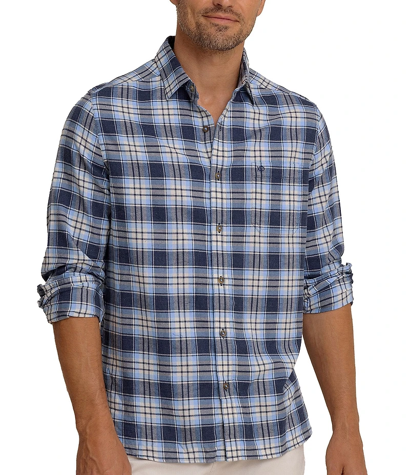 Southern Tide Brushed Twill Ashborough Plaid Long Sleeve Woven Shirt