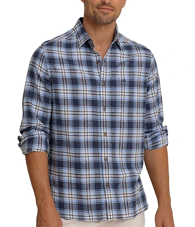 Southern Tide Brushed Twill Ashborough Plaid Long Sleeve Woven Shirt