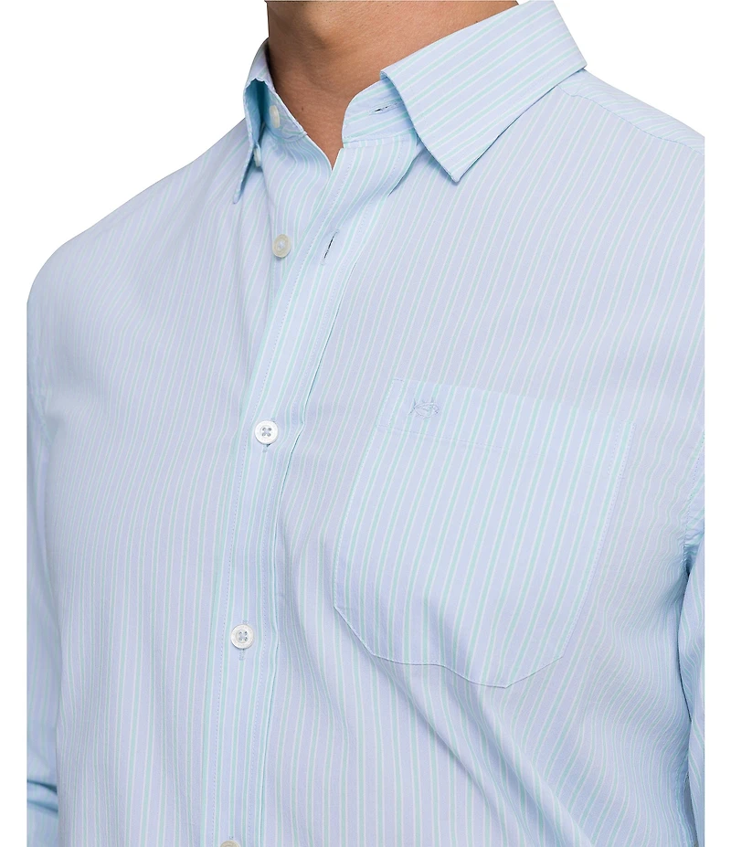 Southern Tide Charleston Amelia Island Stripe Long Sleeve Woven Shirt