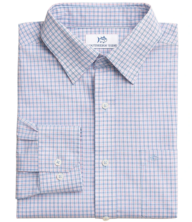 Southern Tide Charleston Crescent Beach Plaid Long Sleeve Woven Shirt