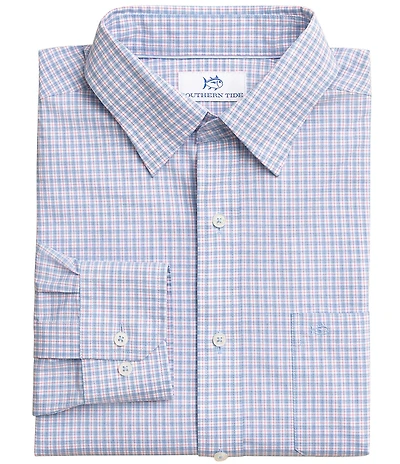 Southern Tide Charleston Crescent Beach Plaid Long Sleeve Woven Shirt