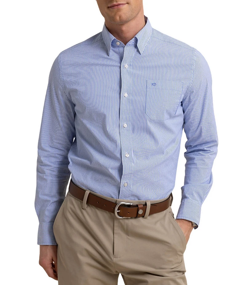 Southern Tide Charleston Granby Stripe Long Sleeve Woven Shirt