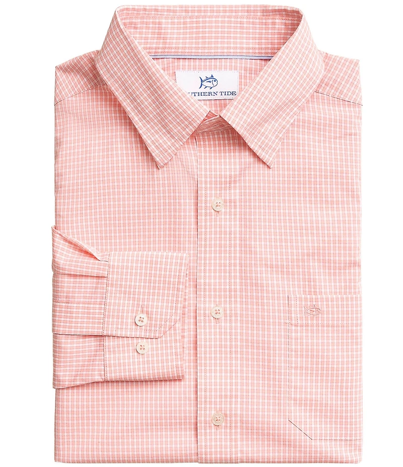 Southern Tide Charleston Tidal Pool Gingham Long Sleeve Woven Shirt