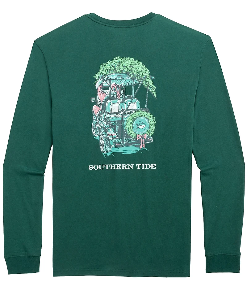Southern Tide Club Car Santa Long Sleeve T-Shirt