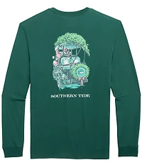Southern Tide Club Car Santa Long Sleeve T-Shirt