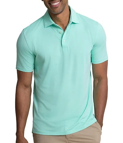Southern Tide Coastal Breeze Heather Performance Short Sleeve Polo Shirt