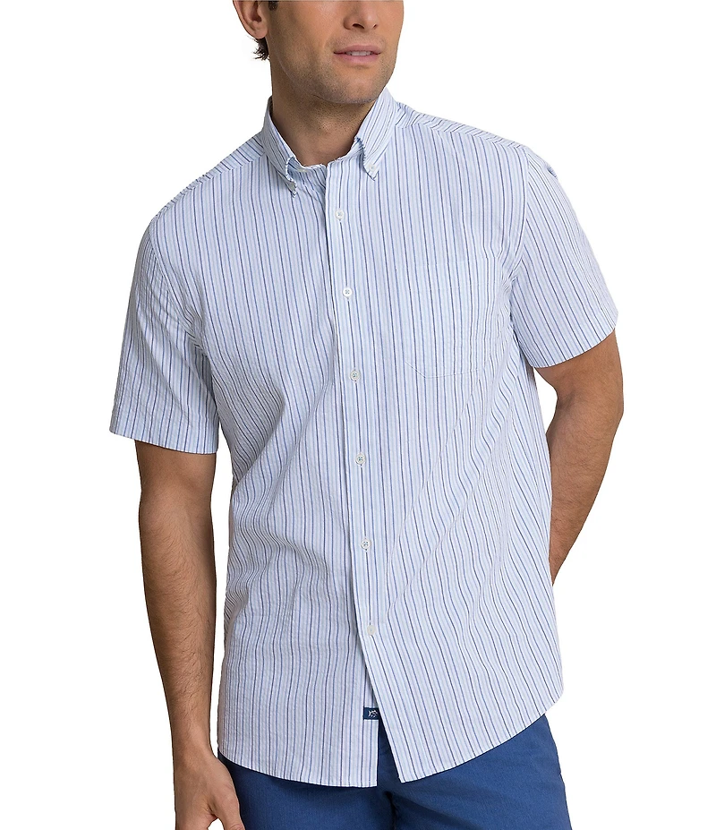 Southern Tide Coastal Breeze Marina Seersucker Short Sleeve Woven Shirt