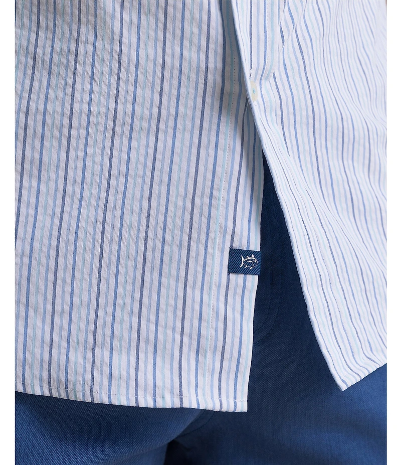 Southern Tide Coastal Breeze Marina Seersucker Short Sleeve Woven Shirt