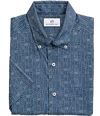 Southern Tide Coastal Breeze Nautical Flags Short Sleeve Woven Shirt