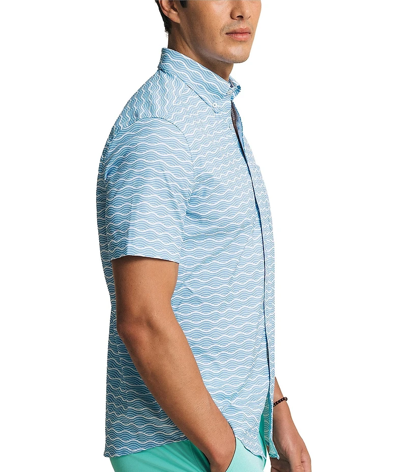Southern Tide Coastal Breeze Ocean Echo Short Sleeve Woven Shirt