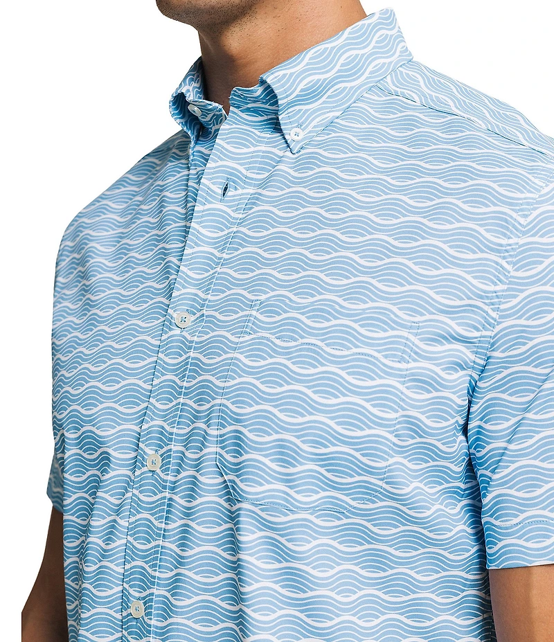 Southern Tide Coastal Breeze Ocean Echo Short Sleeve Woven Shirt