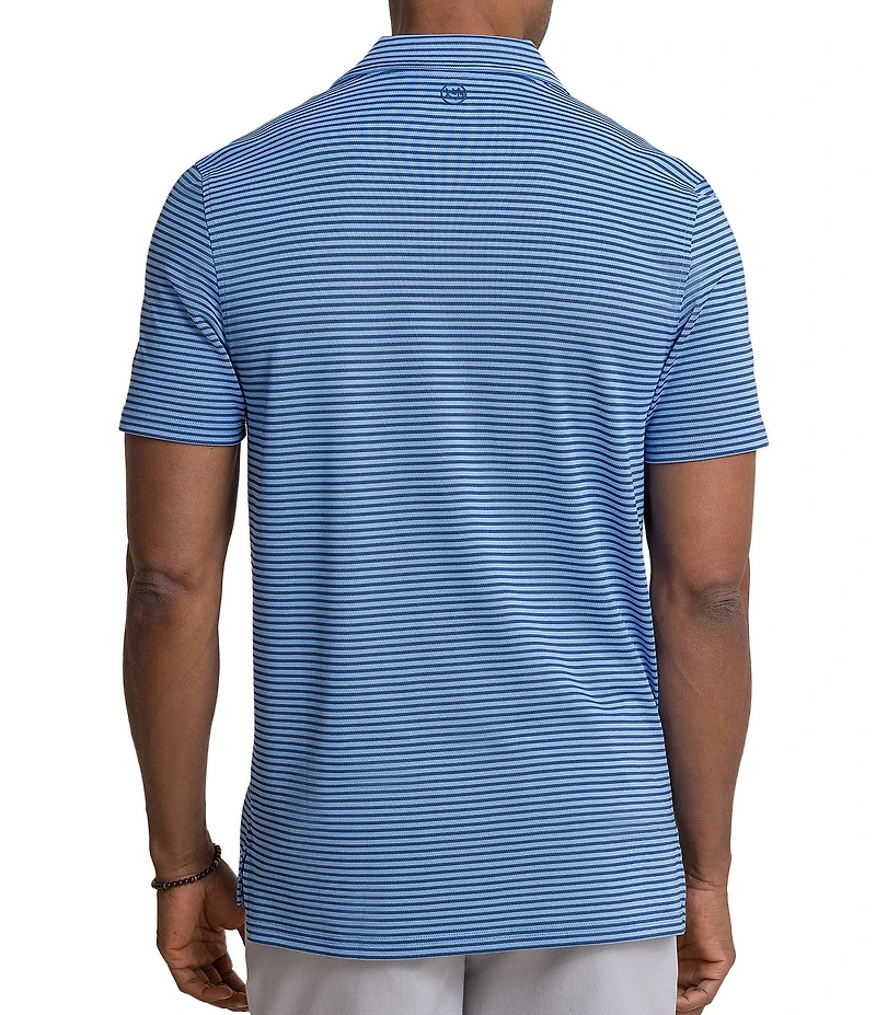 Southern Tide Coastal Breeze Oceanfront Stripe Pique Short Sleeve Polo Shirt