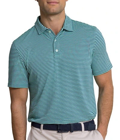 Southern Tide Coastal Breeze Oceanfront Stripe Pique Short Sleeve Polo Shirt
