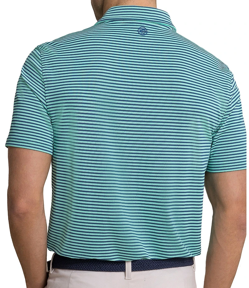 Southern Tide Coastal Breeze Oceanfront Stripe Pique Short Sleeve Polo Shirt