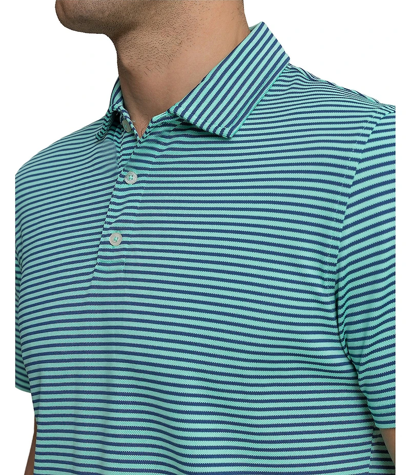Southern Tide Coastal Breeze Oceanfront Stripe Pique Short Sleeve Polo Shirt