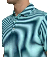 Southern Tide Coastal Breeze Oceanfront Stripe Pique Short Sleeve Polo Shirt