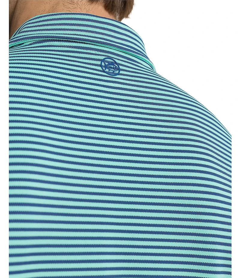 Southern Tide Coastal Breeze Oceanfront Stripe Pique Short Sleeve Polo Shirt