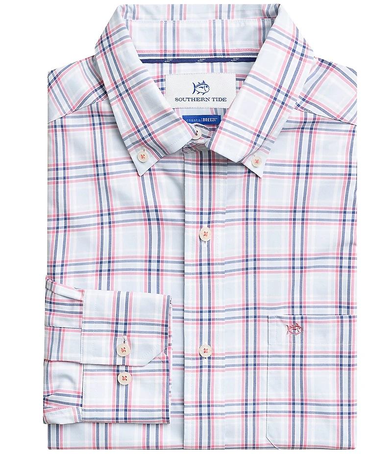Southern Tide Coastal Breeze Schooner Cove Plaid Long Sleeve Woven Shirt