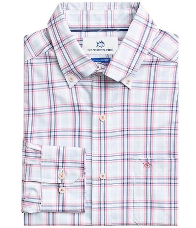 Southern Tide Coastal Breeze Schooner Cove Plaid Long Sleeve Woven Shirt