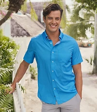 Southern Tide Coastal Breeze Seaside Geo Short Sleeve Woven Shirt