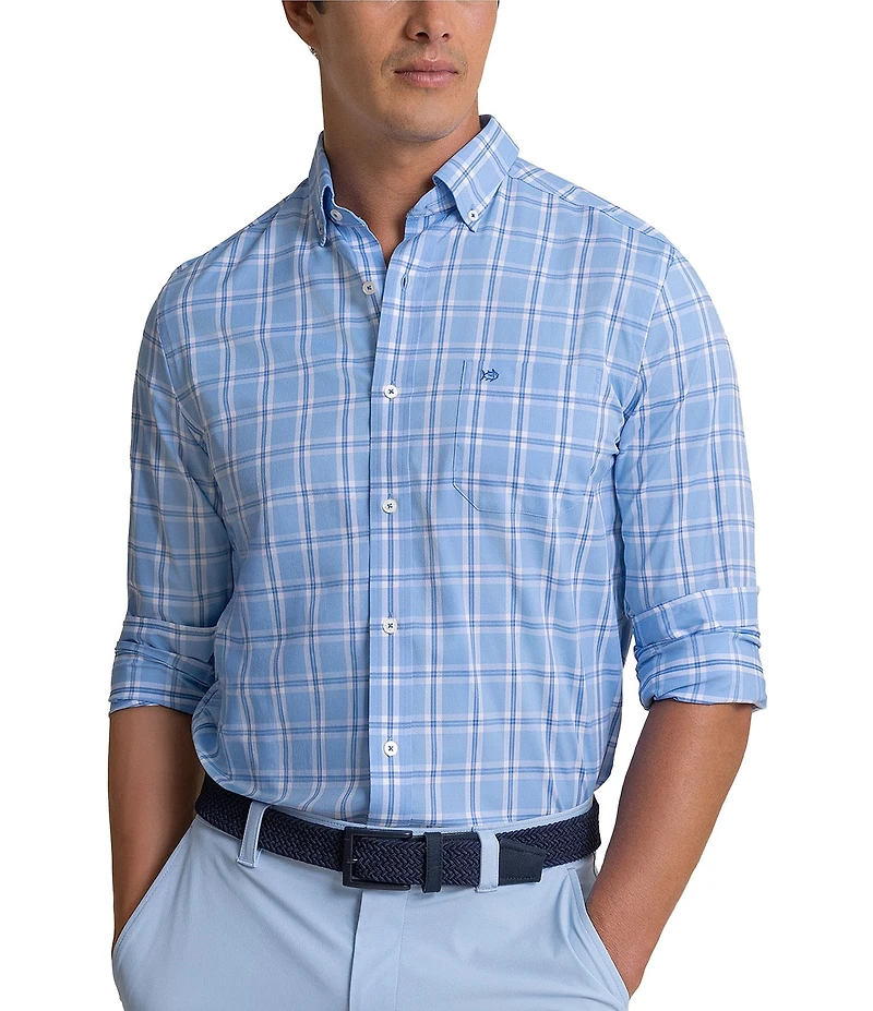 Southern Tide Coastal Breeze South Beach Plaid Long Sleeve Woven Shirt