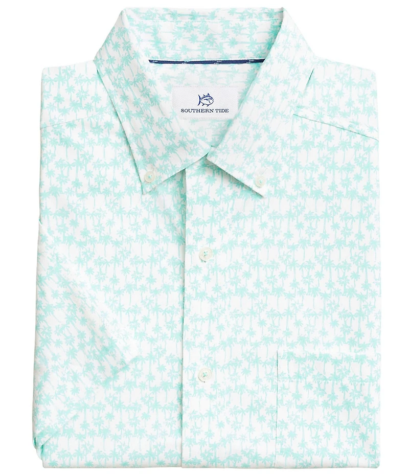 Southern Tide Coastal Breeze Talk To The Palm Short Sleeve Woven Shirt