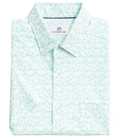 Southern Tide Coastal Breeze Talk To The Palm Short Sleeve Woven Shirt