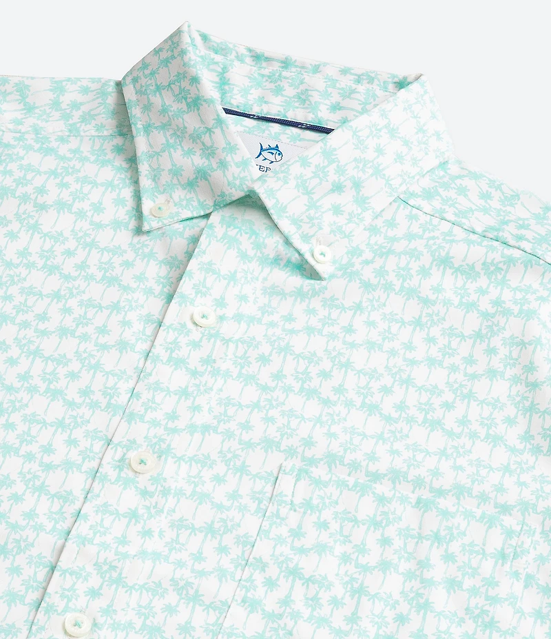 Southern Tide Coastal Breeze Talk To The Palm Short Sleeve Woven Shirt
