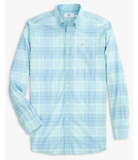 Southern Tide Coastal Passage Heather Oakwood Plaid Long Sleeve Woven Shirt
