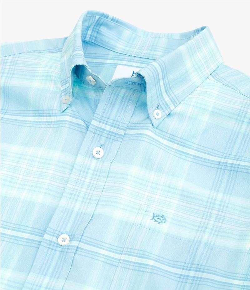 Southern Tide Coastal Passage Heather Oakwood Plaid Long Sleeve Woven Shirt