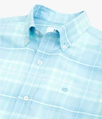 Southern Tide Coastal Passage Heather Oakwood Plaid Long Sleeve Woven Shirt