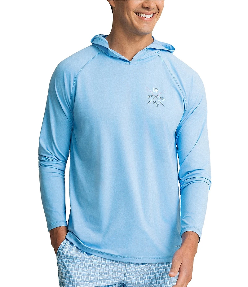 Southern Tide Crossed Lines Coastal Breeze Performance Hoodie