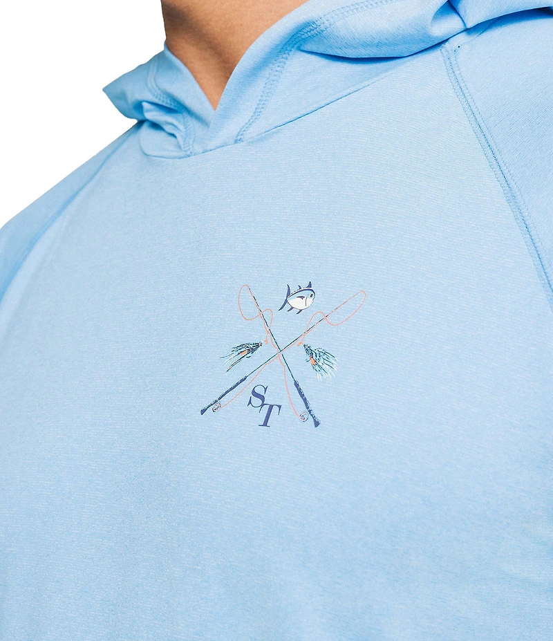 Southern Tide Crossed Lines Coastal Breeze Performance Hoodie