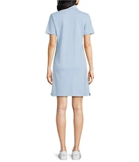 Southern Tide Demi Solid Collared V-Neck Short Sleeve Cotton Polo Dress