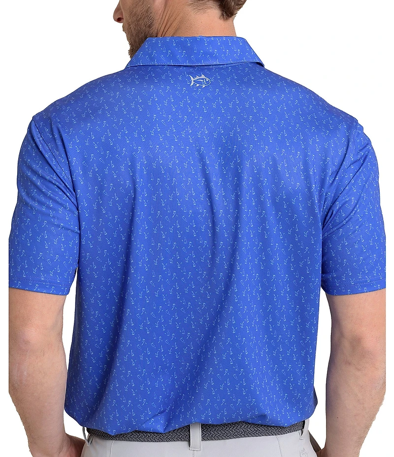 Southern Tide Driver Beers Cheers Printed Short Sleeve Polo Shirt