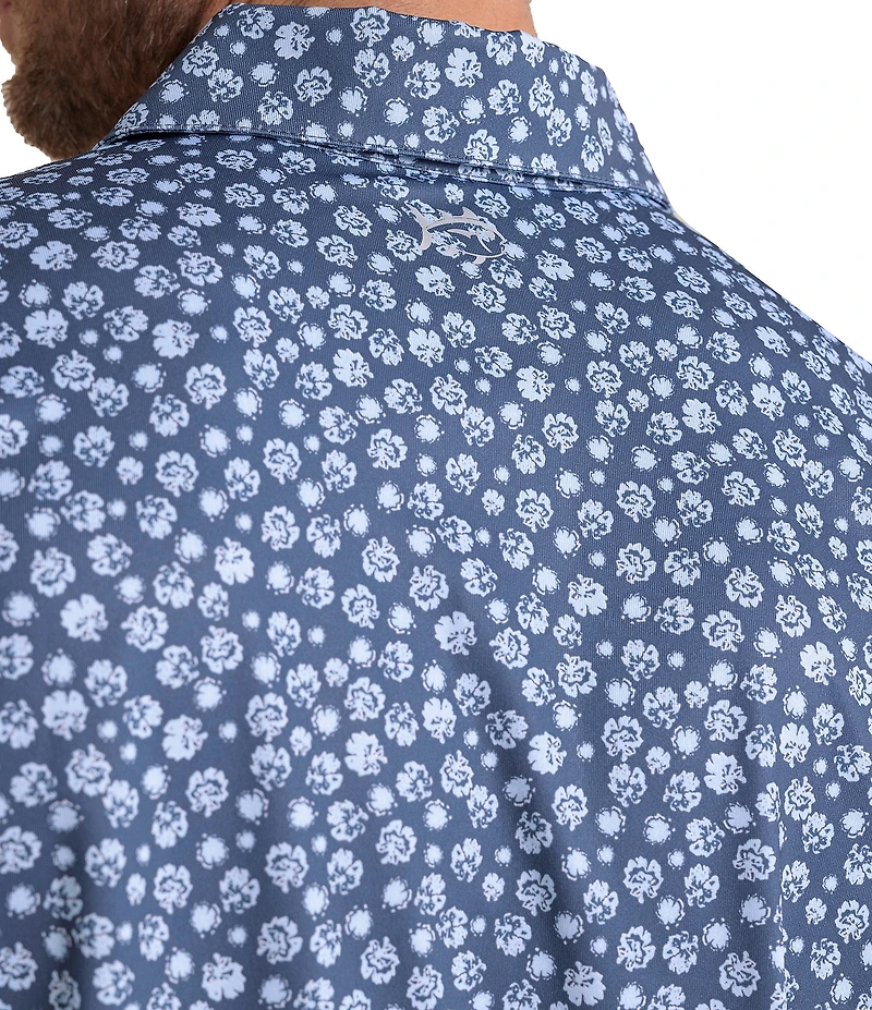 Southern Tide Driver Blossom Bliss Printed Short Sleeve Polo Shirt