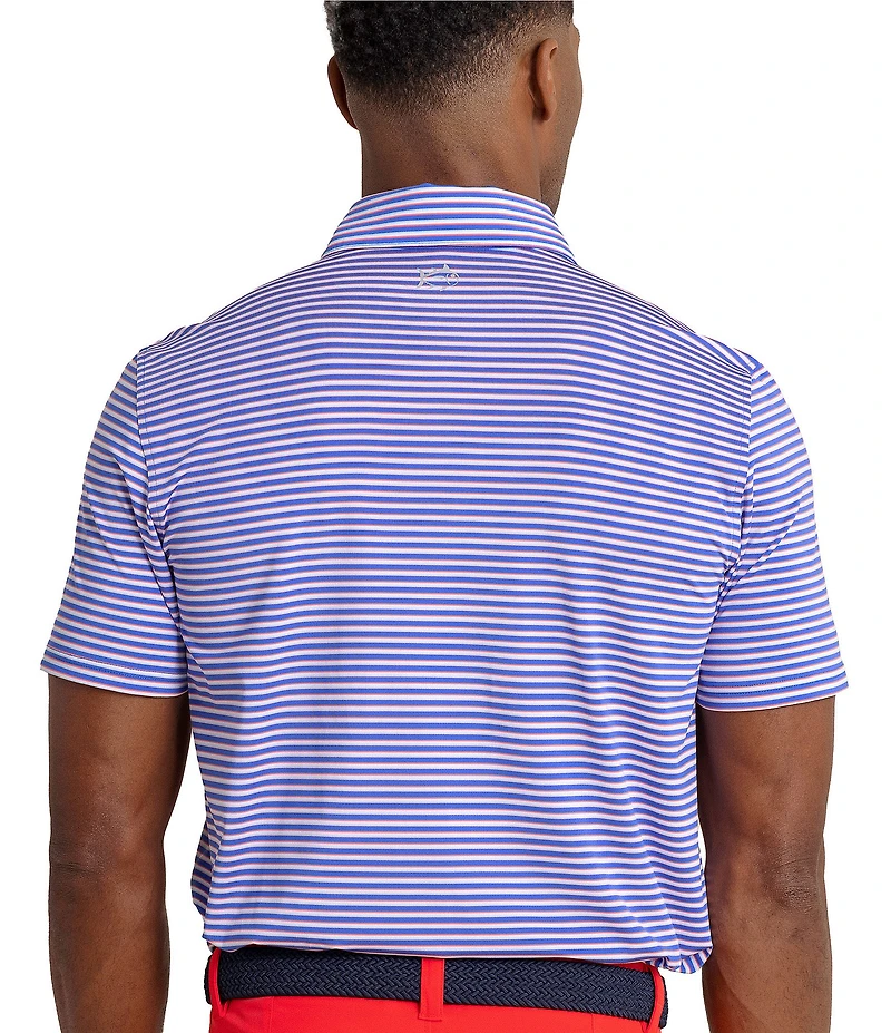Southern Tide Driver Caravel Stripe Short Sleeve Polo Shirt