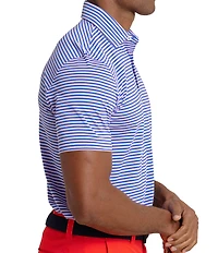 Southern Tide Driver Caravel Stripe Short Sleeve Polo Shirt