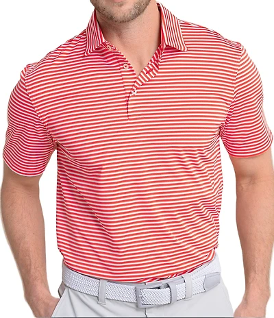 Southern Tide Driver Caravel Stripe Short Sleeve Polo Shirt